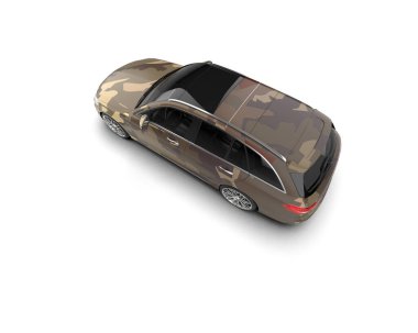 Modern araba arka planda izole edilmiş. 3d resimleme