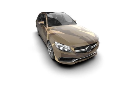 Modern araba arka planda izole edilmiş. 3d resimleme