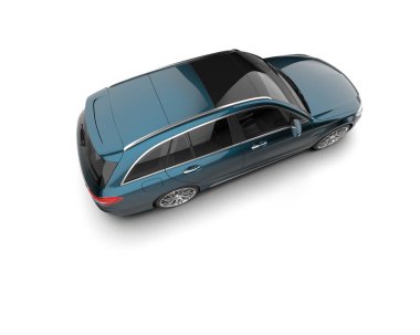 Modern araba arka planda izole edilmiş. 3d resimleme