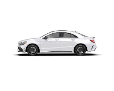 Modern araba arka planda izole edilmiş. 3d resimleme