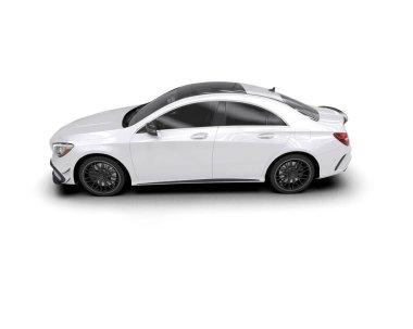 Modern araba arka planda izole edilmiş. 3d resimleme