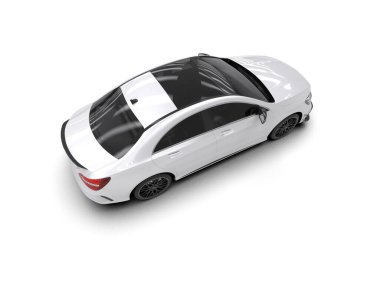 Modern araba arka planda izole edilmiş. 3d resimleme
