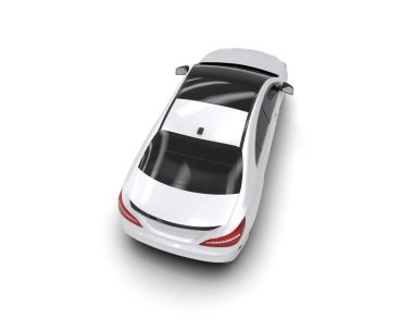 Modern araba arka planda izole edilmiş. 3d resimleme