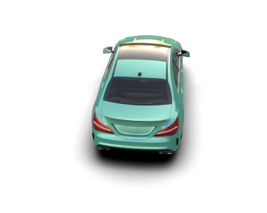 Modern araba arka planda izole edilmiş. 3d resimleme