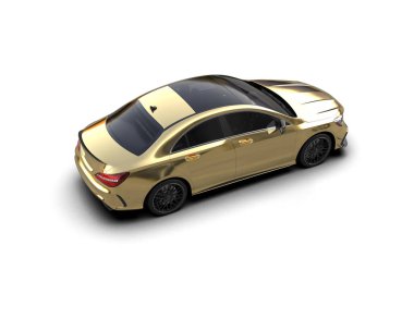 Modern araba arka planda izole edilmiş. 3d resimleme