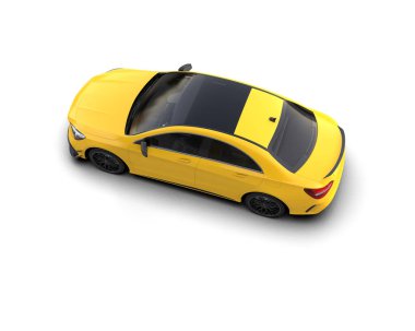 Modern araba arka planda izole edilmiş. 3d resimleme
