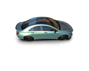 Modern araba arka planda izole edilmiş. 3d resimleme