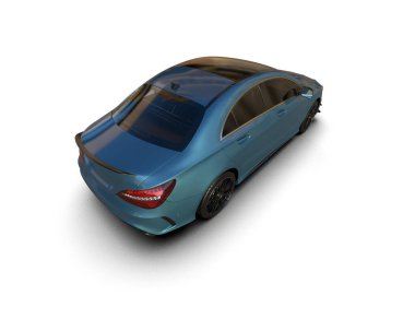 Modern araba arka planda izole edilmiş. 3d resimleme