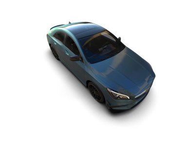 Modern araba arka planda izole edilmiş. 3d resimleme