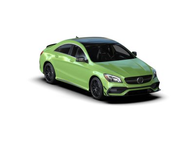 Modern araba arka planda izole edilmiş. 3d resimleme