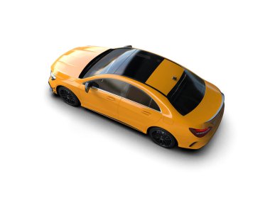 Modern araba arka planda izole edilmiş. 3d resimleme