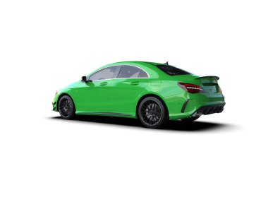 Modern araba arka planda izole edilmiş. 3d resimleme