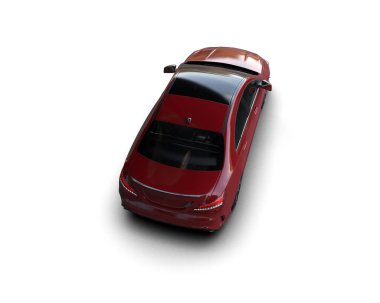 Modern araba arka planda izole edilmiş. 3d resimleme