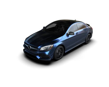 Modern araba arka planda izole edilmiş. 3d resimleme