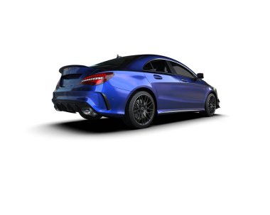 Modern araba arka planda izole edilmiş. 3d resimleme