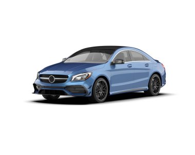 Modern araba arka planda izole edilmiş. 3d resimleme