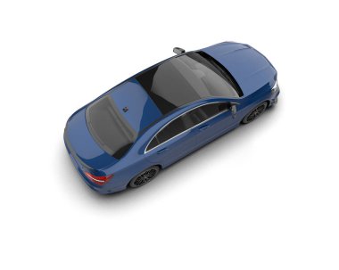 Modern araba arka planda izole edilmiş. 3d resimleme