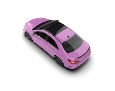 Modern araba arka planda izole edilmiş. 3d resimleme