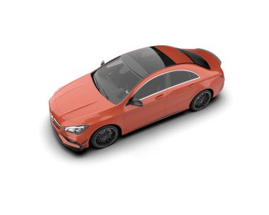 Modern araba arka planda izole edilmiş. 3d resimleme