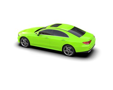 Modern araba arka planda izole edilmiş. 3d resimleme