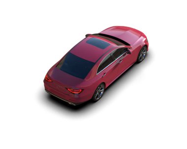 Modern araba arka planda izole edilmiş. 3d resimleme