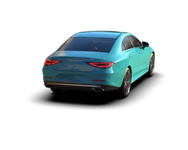 Modern araba arka planda izole edilmiş. 3d resimleme
