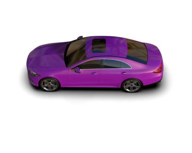 Modern araba arka planda izole edilmiş. 3d resimleme