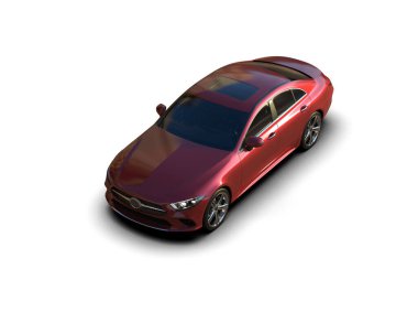 Modern araba arka planda izole edilmiş. 3d resimleme
