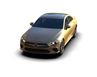 Modern araba arka planda izole edilmiş. 3d resimleme