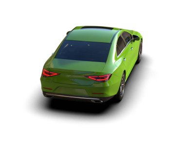Modern araba arka planda izole edilmiş. 3d resimleme
