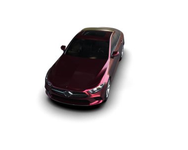 Modern araba arka planda izole edilmiş. 3d resimleme