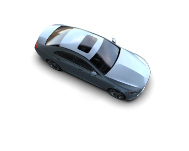 Modern araba arka planda izole edilmiş. 3d resimleme