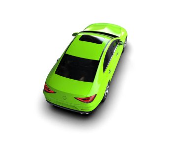 Modern araba arka planda izole edilmiş. 3d resimleme