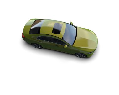 Modern araba arka planda izole edilmiş. 3d resimleme