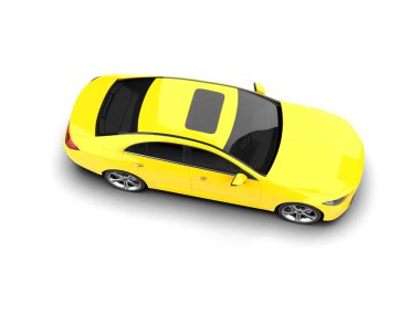 Modern araba arka planda izole edilmiş. 3d resimleme