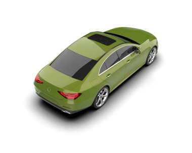 Modern araba arka planda izole edilmiş. 3d resimleme