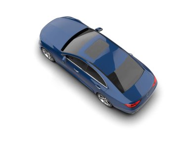 Modern araba arka planda izole edilmiş. 3d resimleme