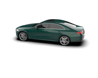 Modern araba arka planda izole edilmiş. 3d resimleme