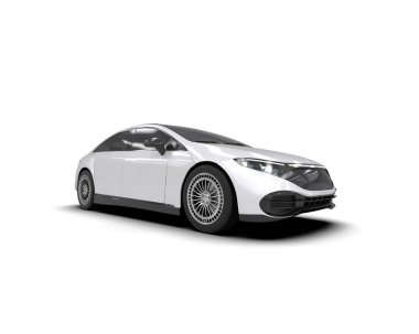 Modern araba arka planda izole edilmiş. 3d resimleme