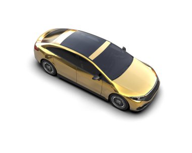 Modern araba arka planda izole edilmiş. 3d resimleme