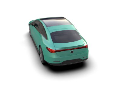 Modern araba arka planda izole edilmiş. 3d resimleme