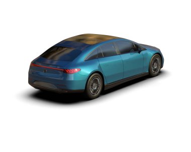 Modern araba arka planda izole edilmiş. 3d resimleme