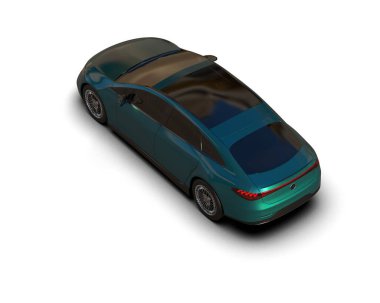 Modern araba arka planda izole edilmiş. 3d resimleme