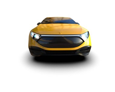 Modern araba arka planda izole edilmiş. 3d resimleme