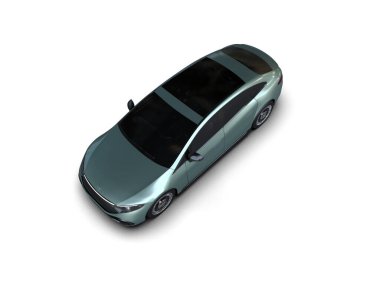 Modern araba arka planda izole edilmiş. 3d resimleme
