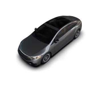 Modern araba arka planda izole edilmiş. 3d resimleme