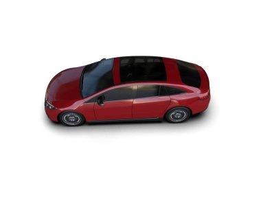 Modern araba arka planda izole edilmiş. 3d resimleme