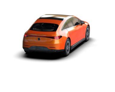 Modern araba arka planda izole edilmiş. 3d resimleme