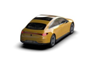 Modern araba arka planda izole edilmiş. 3d resimleme