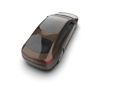 Modern araba arka planda izole edilmiş. 3d resimleme